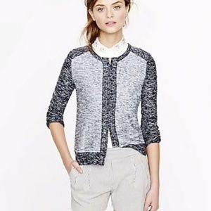 J Crew Womens Boucle Indigo Colorblock Jacket M